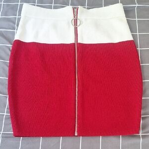 Red and White Women's Skirt